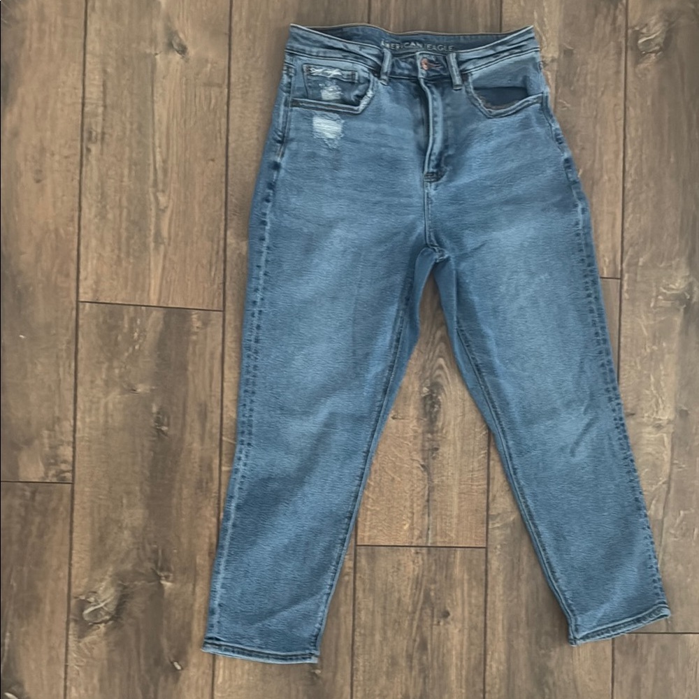 High-Waisted Blue Jeans
